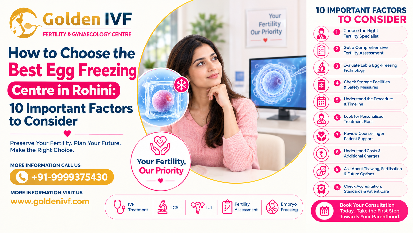 How to Choose the Best Egg Freezing Centre in Rohini: 10 Important Factors to Consider